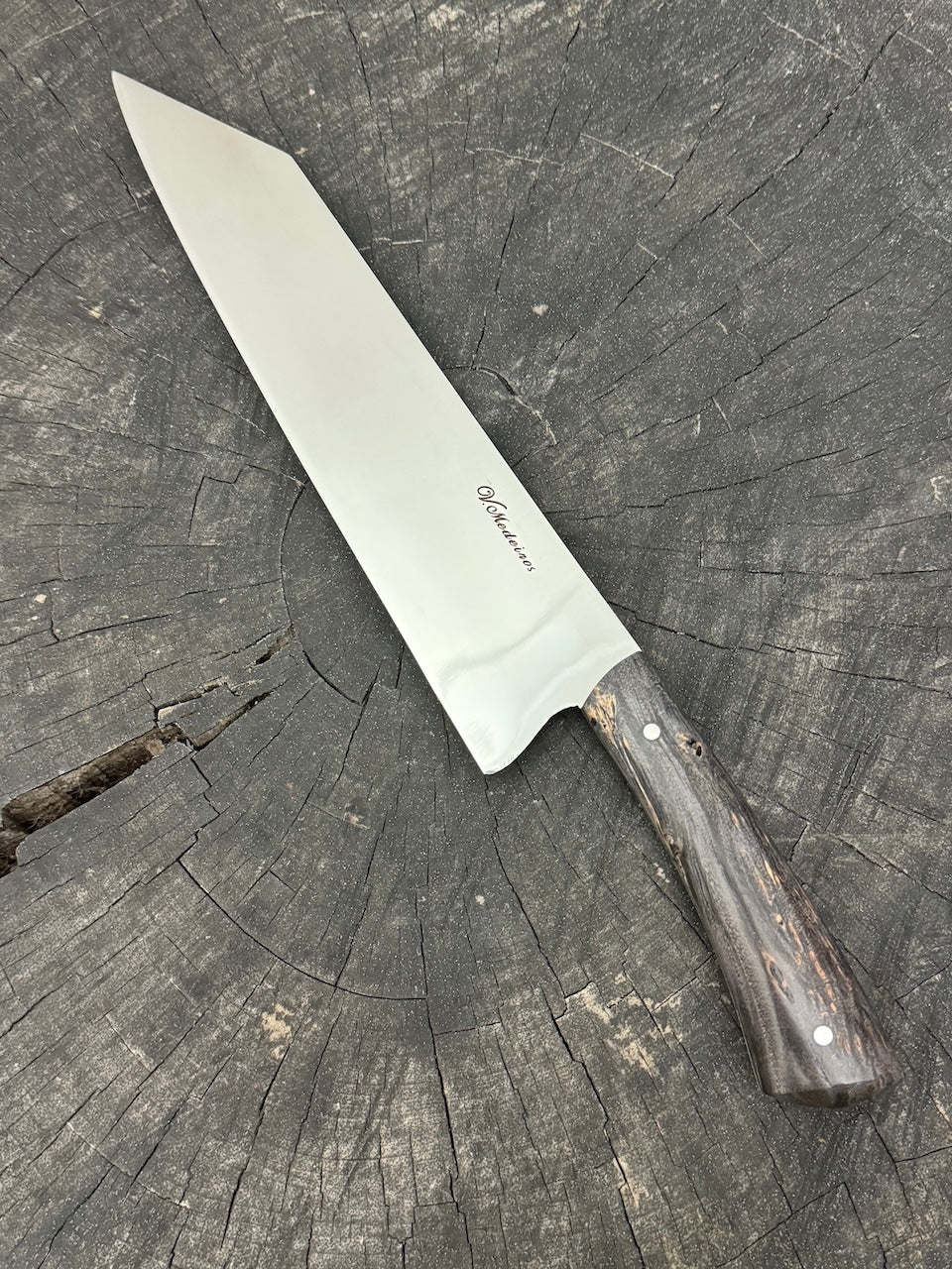 9&quot; Bunka Pro, Full Tang Knife, Maple Burl, SS440 - 220mm