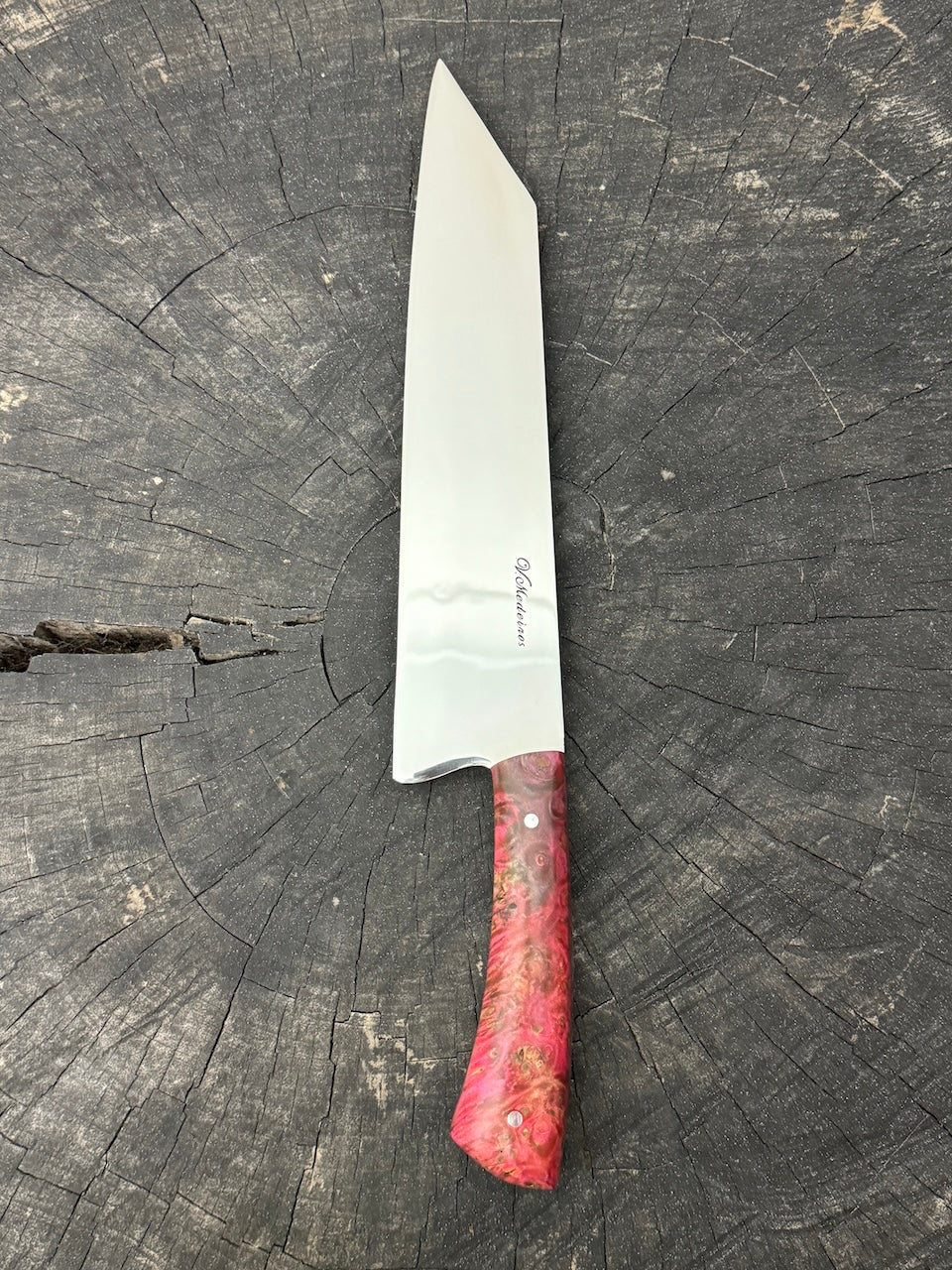 9&quot; Bunka Pro, Full Tang Knife, Maple Burl, SS440 - 220mm