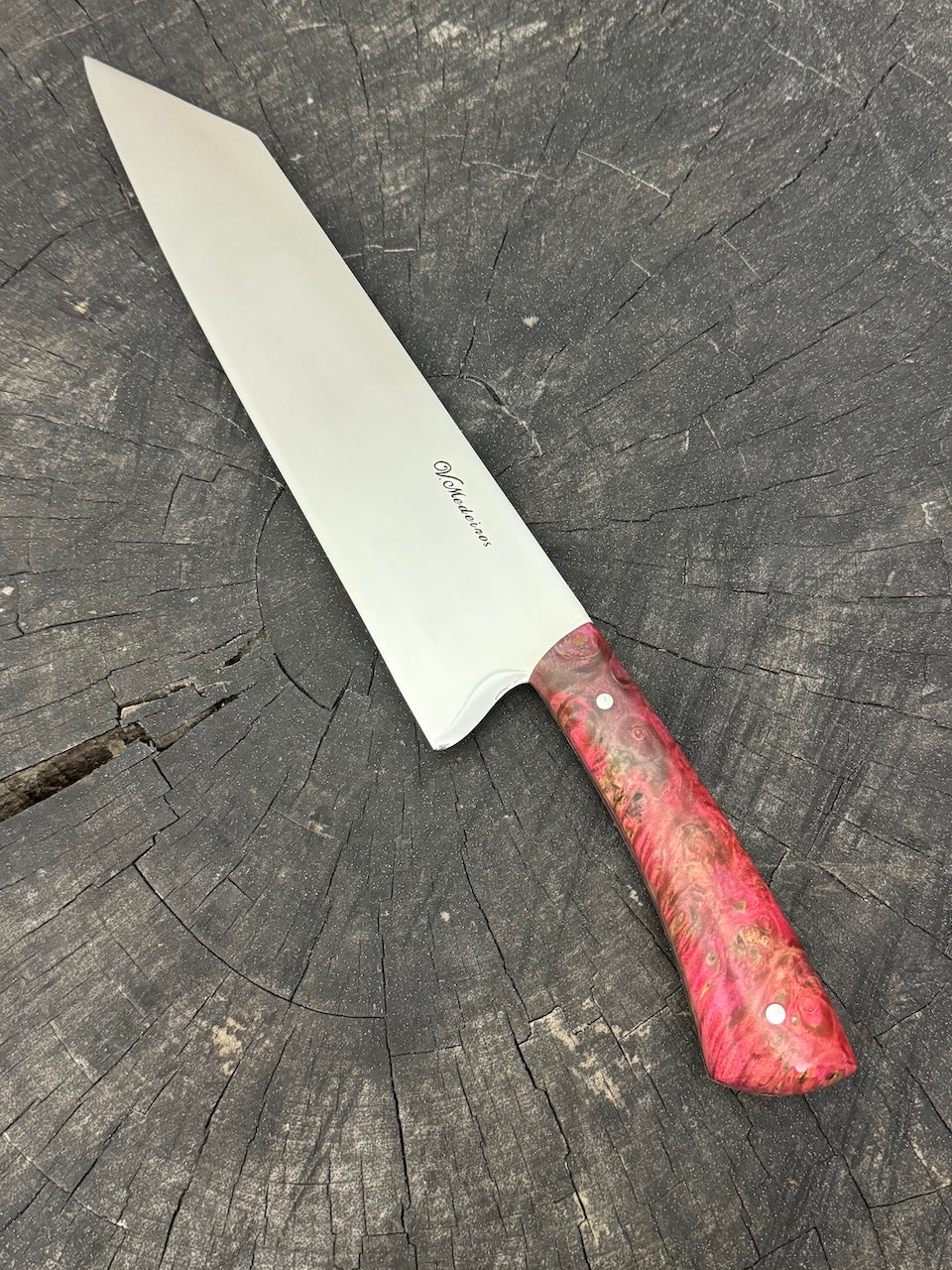 9&quot; Bunka Pro, Full Tang Knife, Maple Burl, SS440 - 220mm