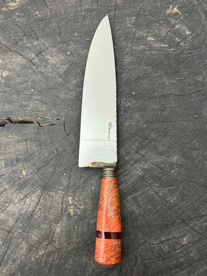 10&quot; Chef Picanha Knife, Maple Burl, SS440 - 250mm
