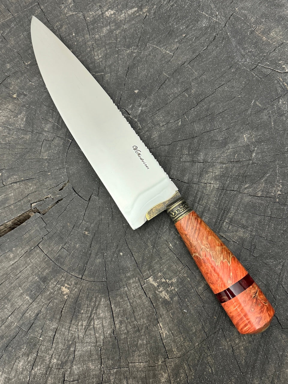 10&quot; Chef Picanha Knife, Maple Burl, SS440 - 250mm