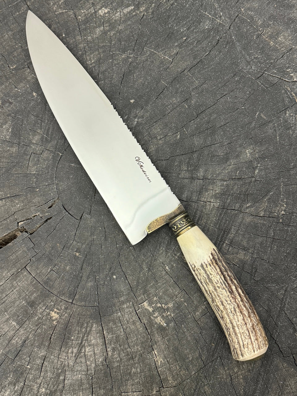 10&quot; Chef Picanha Knife, Deer Antler, SS440 - 250mm