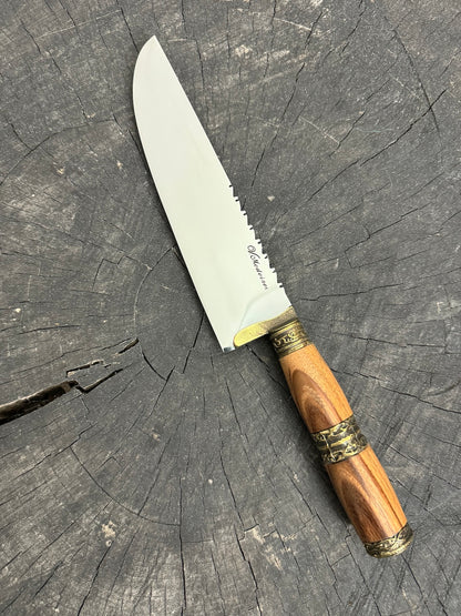 8&quot; Artisan Knife, Native Hardwood &amp; Nickel Rings, SS440 - 190mm