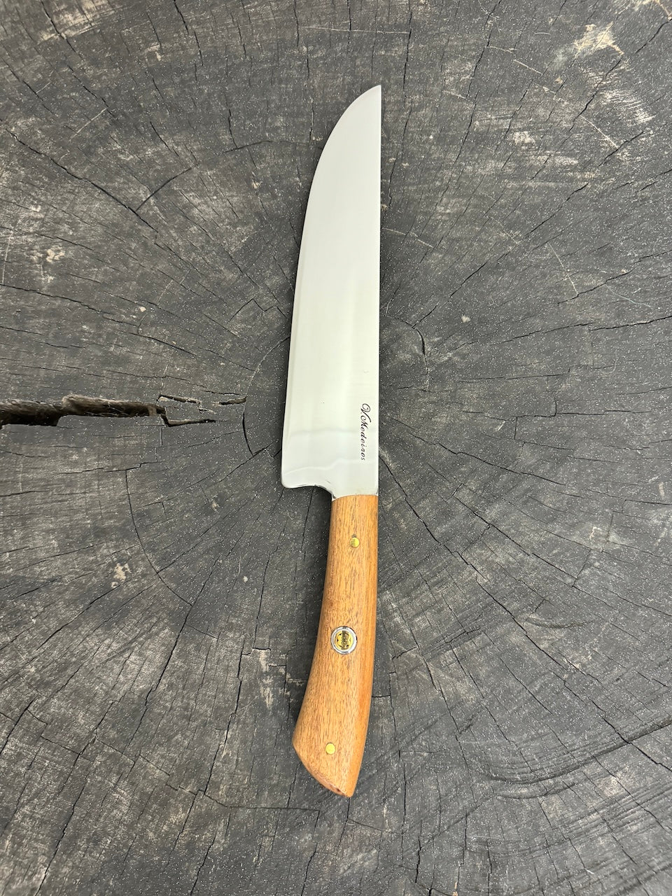 8&quot; Artisan Full Tang Knife, Native Hardwood &amp; Nickel Rings, SS440 - 190mm