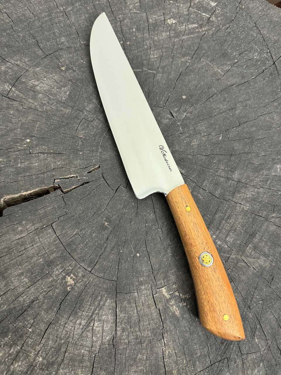 8&quot; Artisan Full Tang Knife, Native Hardwood &amp; Nickel Rings, SS440 - 190mm