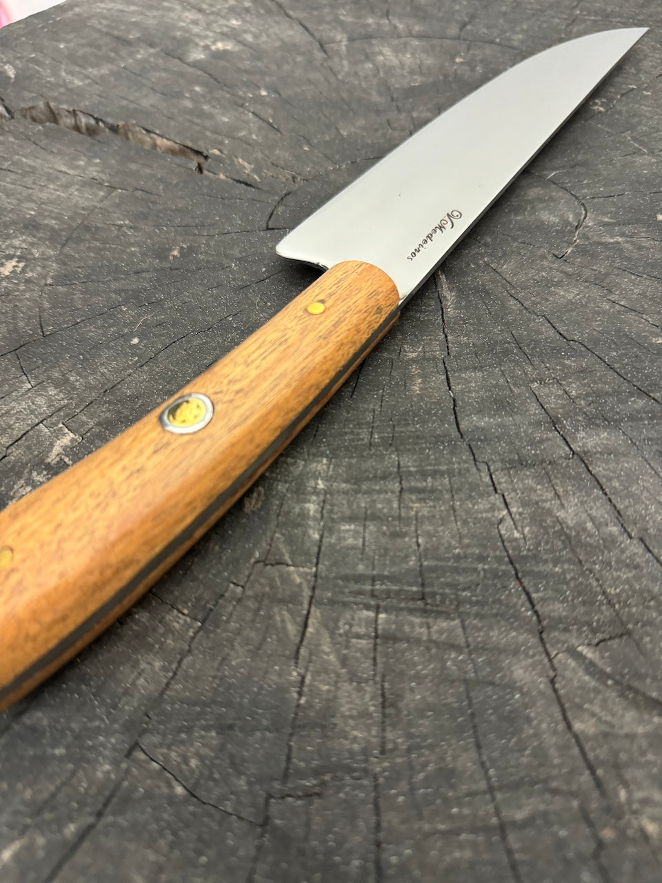 8&quot; Artisan Full Tang Knife, Native Hardwood &amp; Nickel Rings, SS440 - 190mm