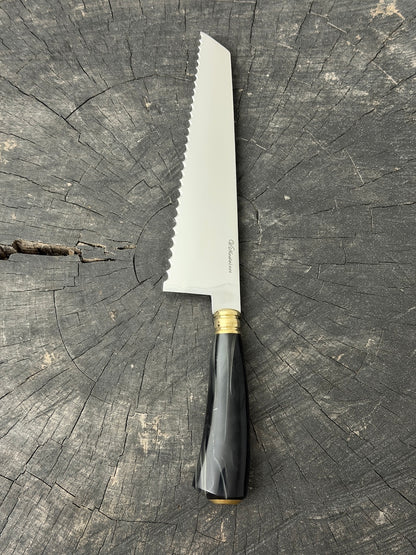 8" Bread &amp; Roast Knife, Glowing Hybrid Block, SS420c - 200mm