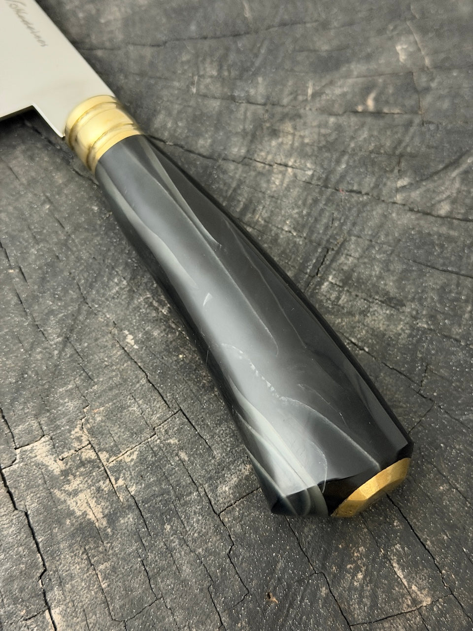 8" Bread &amp; Roast Knife, Glowing Hybrid Block, SS420c - 200mm