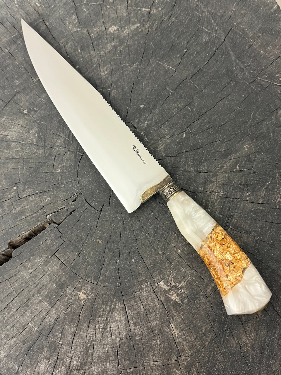 10" Chef Picanha Knife, Custom Block, SS440 - 250mm