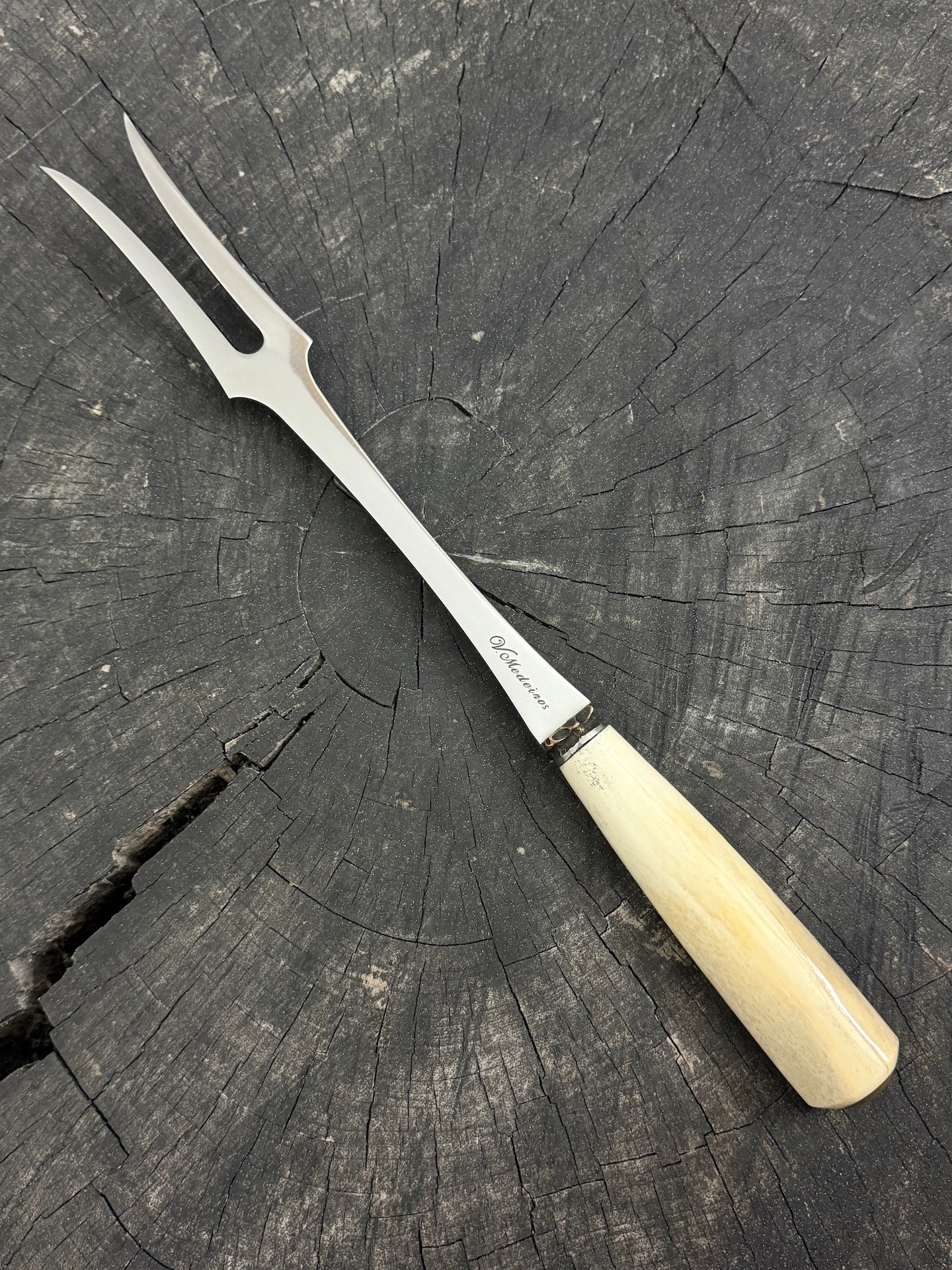 10" BBQ &amp; Grill Fork, Ostrich Bone, SS440