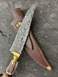 6" Damascus Knife, Deer Antler, CS1095 15n20