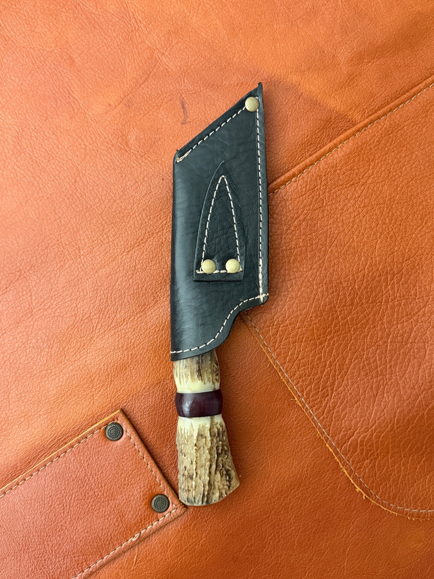 4.3" Damascus Bunka Knife 120 Layers, Deer Antler, HCS1095 15n20