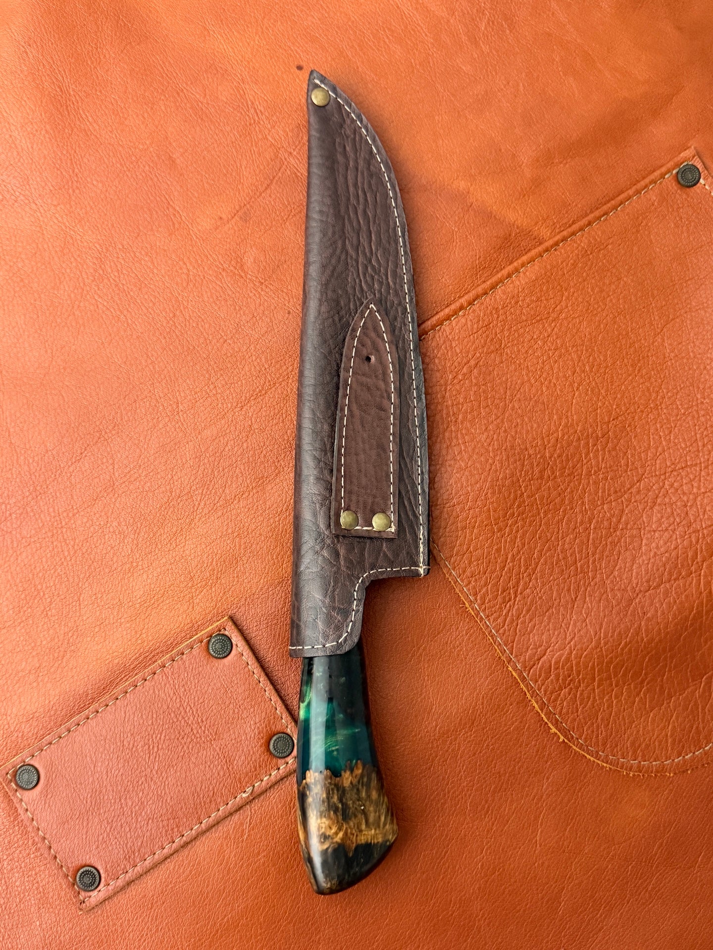 7.3" Picanha Mosaic Explosion Damascus Knife 240 Layers, Amboyna Burl, CS1095 15n20 - 187mm