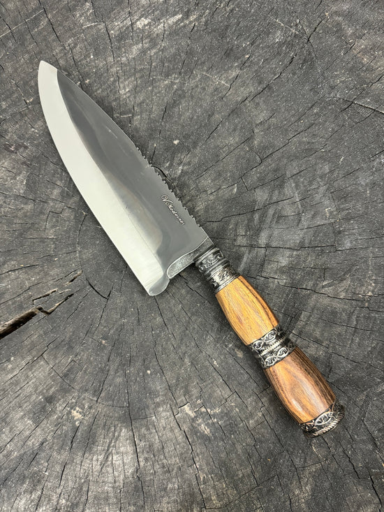 8" Picanha Chef Knife, Native Hardwood & Nickel Ring, RSS440 - 200mm
