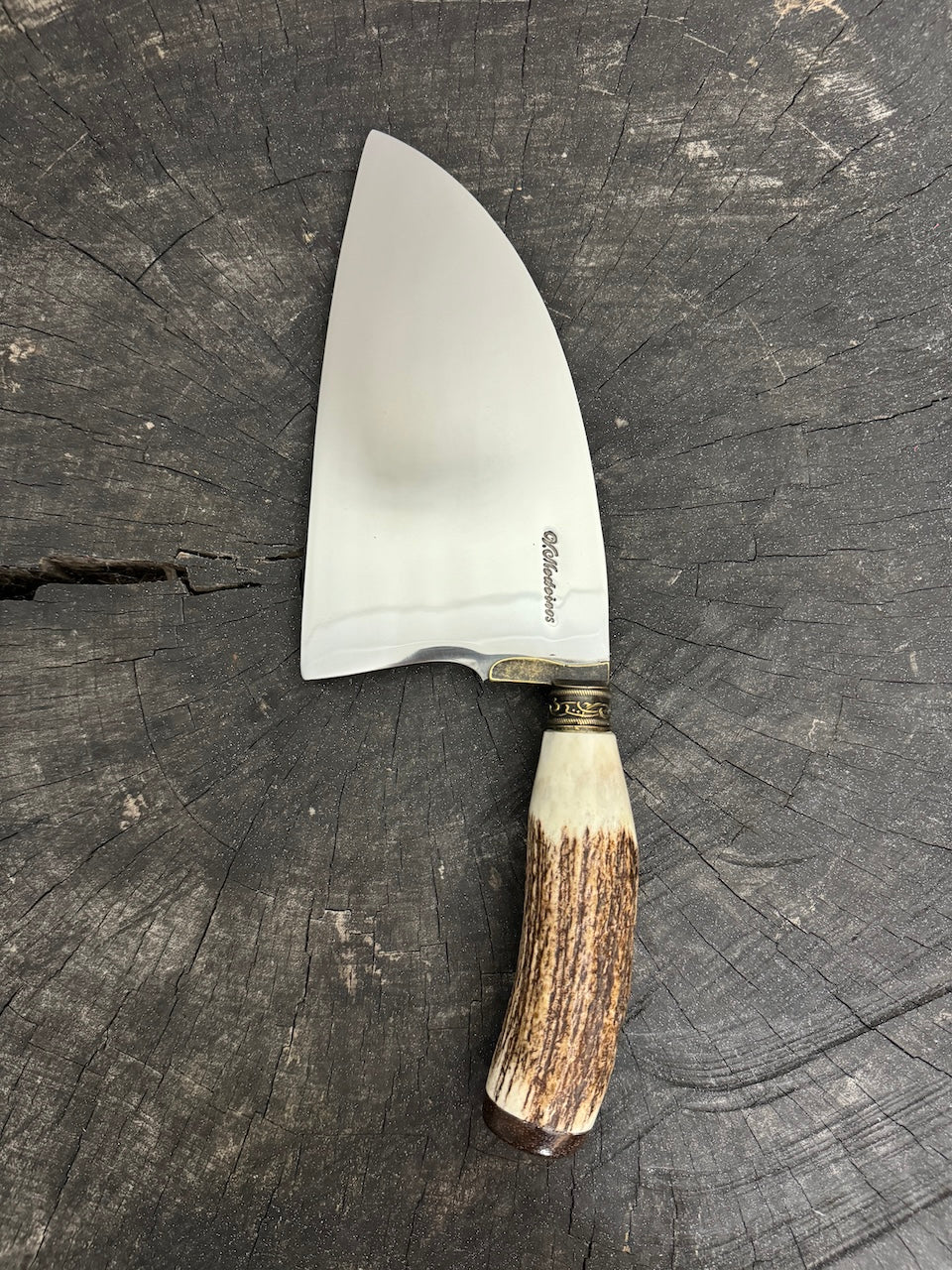 8&quot; Cutelo / Serbian Knife / Cleaver, Deer Antler, SS440