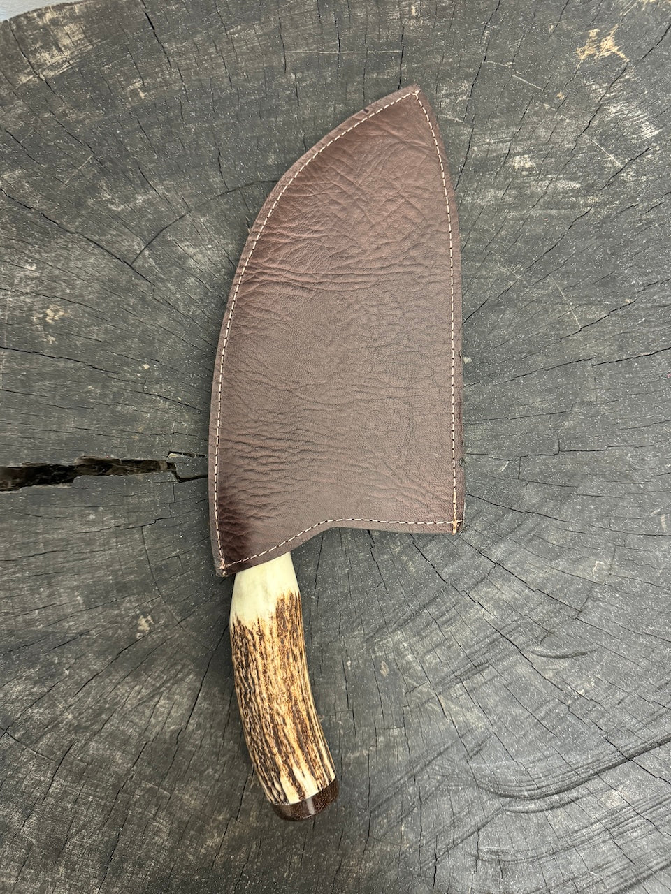 8&quot; Cutelo / Serbian Knife / Cleaver, Deer Antler, SS440