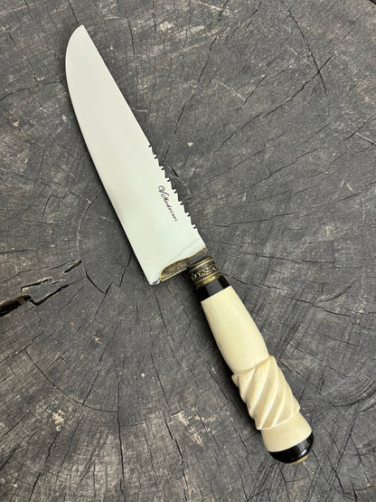 8&quot; Artisan Knife, Ostrich Bone, SS440 - 190mm