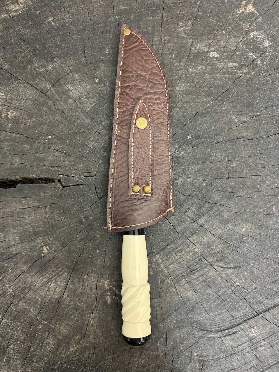 8&quot; Artisan Knife, Ostrich Bone, SS440 - 190mm