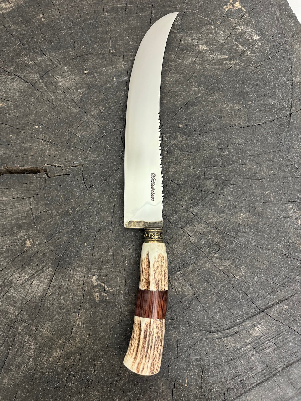 10&quot; Butchers Knife, Deer Antler, SS440 - 250mm