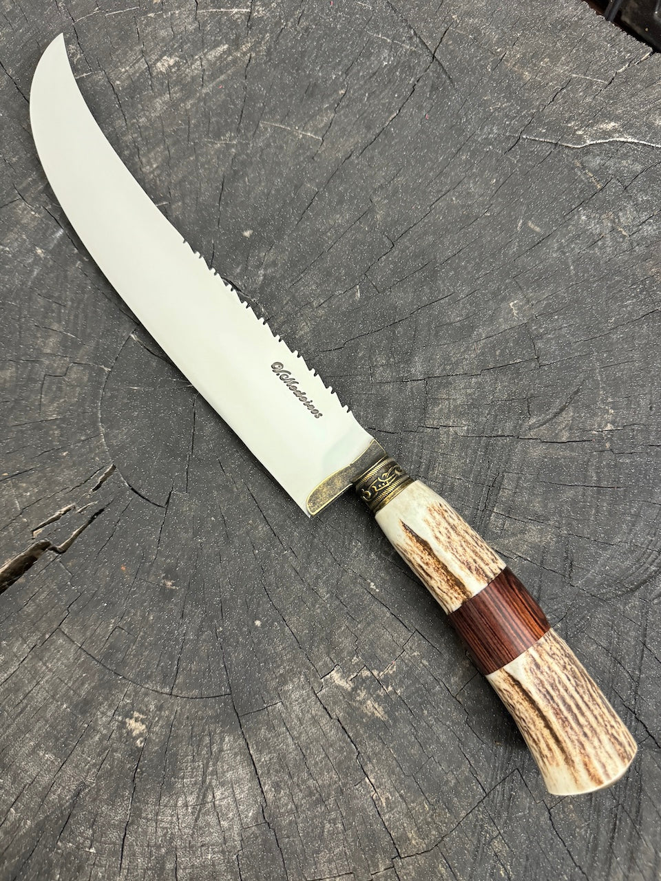 10&quot; Butchers Knife, Deer Antler, SS440 - 250mm