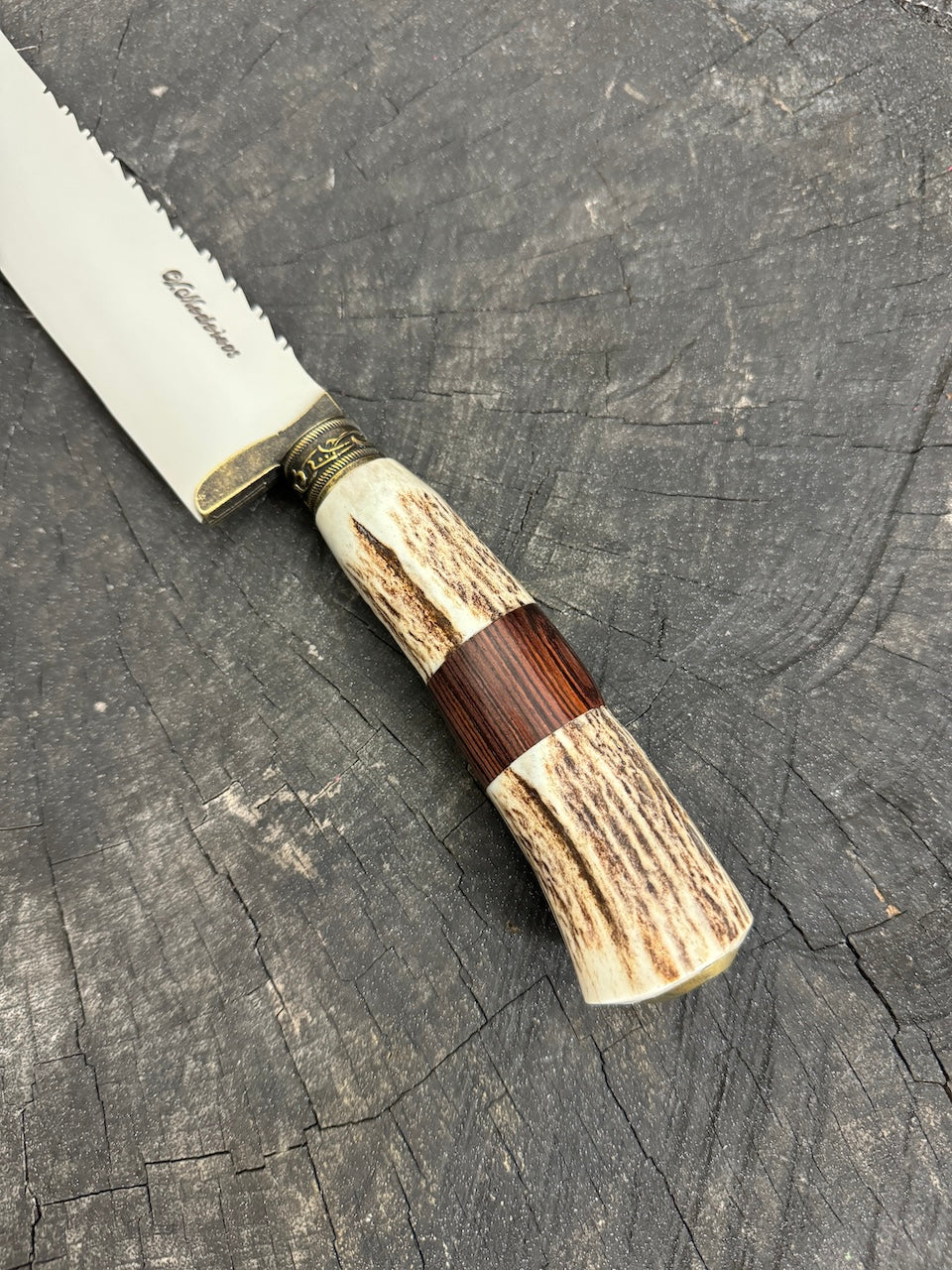 10&quot; Butchers Knife, Deer Antler, SS440 - 250mm