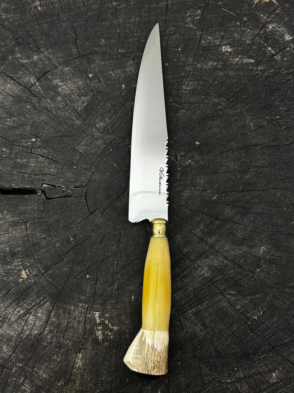 8&quot; Chef Knife, Ostrich Bone &amp; Deer Antler, SS440 - 200mm