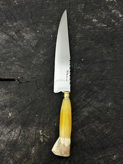 8&quot; Chef Knife, Ostrich Bone &amp; Deer Antler, SS440 - 200mm