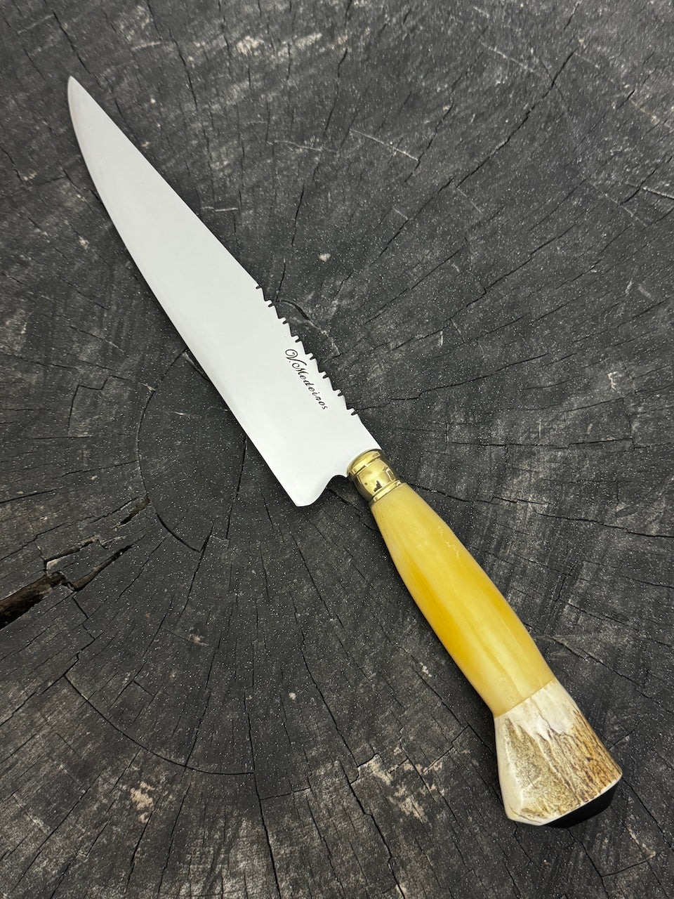 8&quot; Chef Knife, Ostrich Bone &amp; Deer Antler, SS440 - 200mm