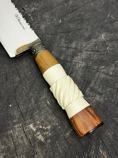 8&quot; Artisan Knife, Ostrich Bone, SS440 - 190mm
