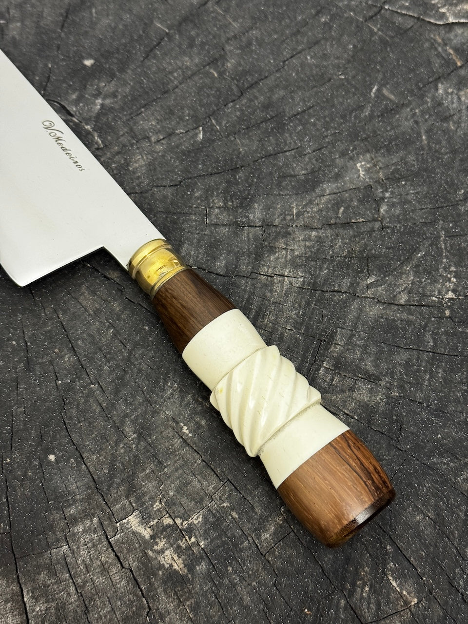 8&quot; Kultura Knife, Ostrich Bone &amp; Native Hardwood, SS440 - 200mm