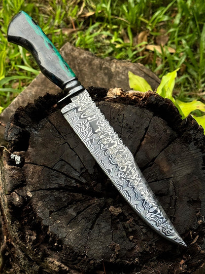8" Damascus Bowie Knife, Cactus Cholla handle, 220 Layers CS1095 15n20