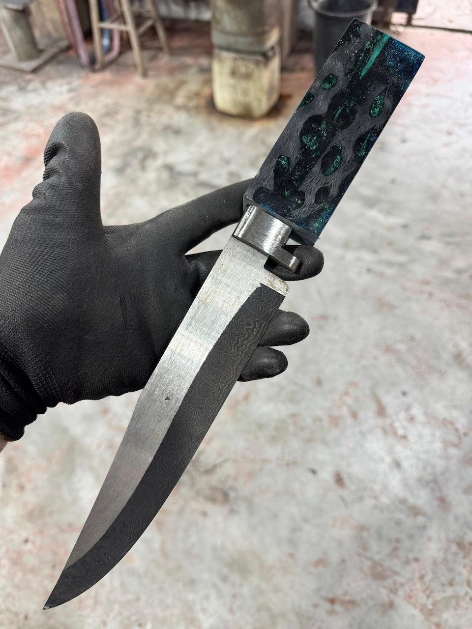 8" Damascus Bowie Knife, Cactus Cholla handle, 220 Layers CS1095 15n20