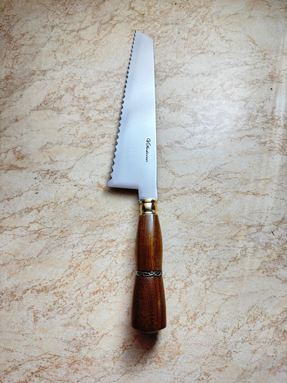 PRE-ORDER 8&quot; Bread &amp; Roast Knife, Native Hardwood, SS420c - 200mm