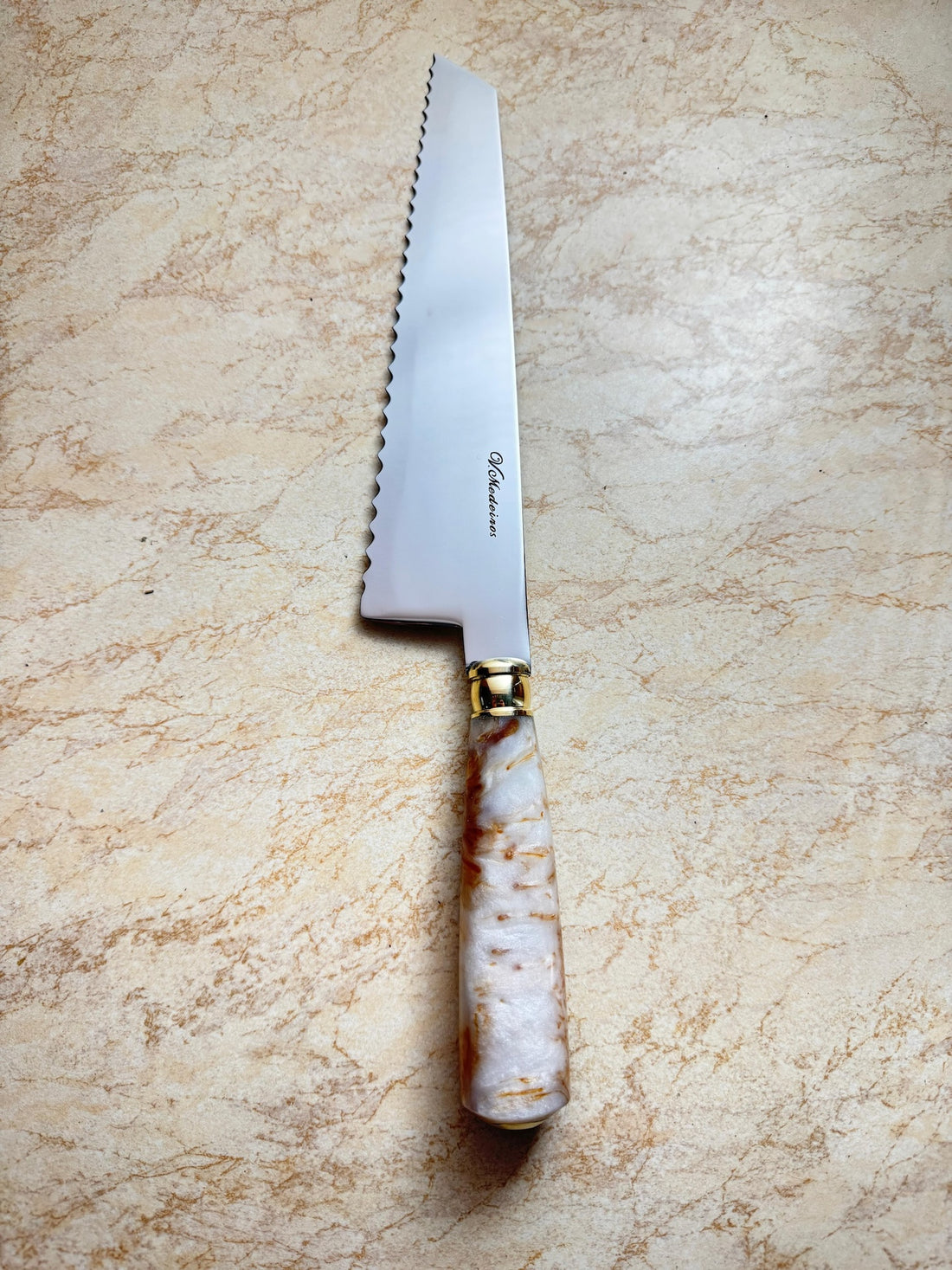PRE-ORDER 8&quot; Bread &amp; Roast Knife, Custom Block, SS420c - 200mm