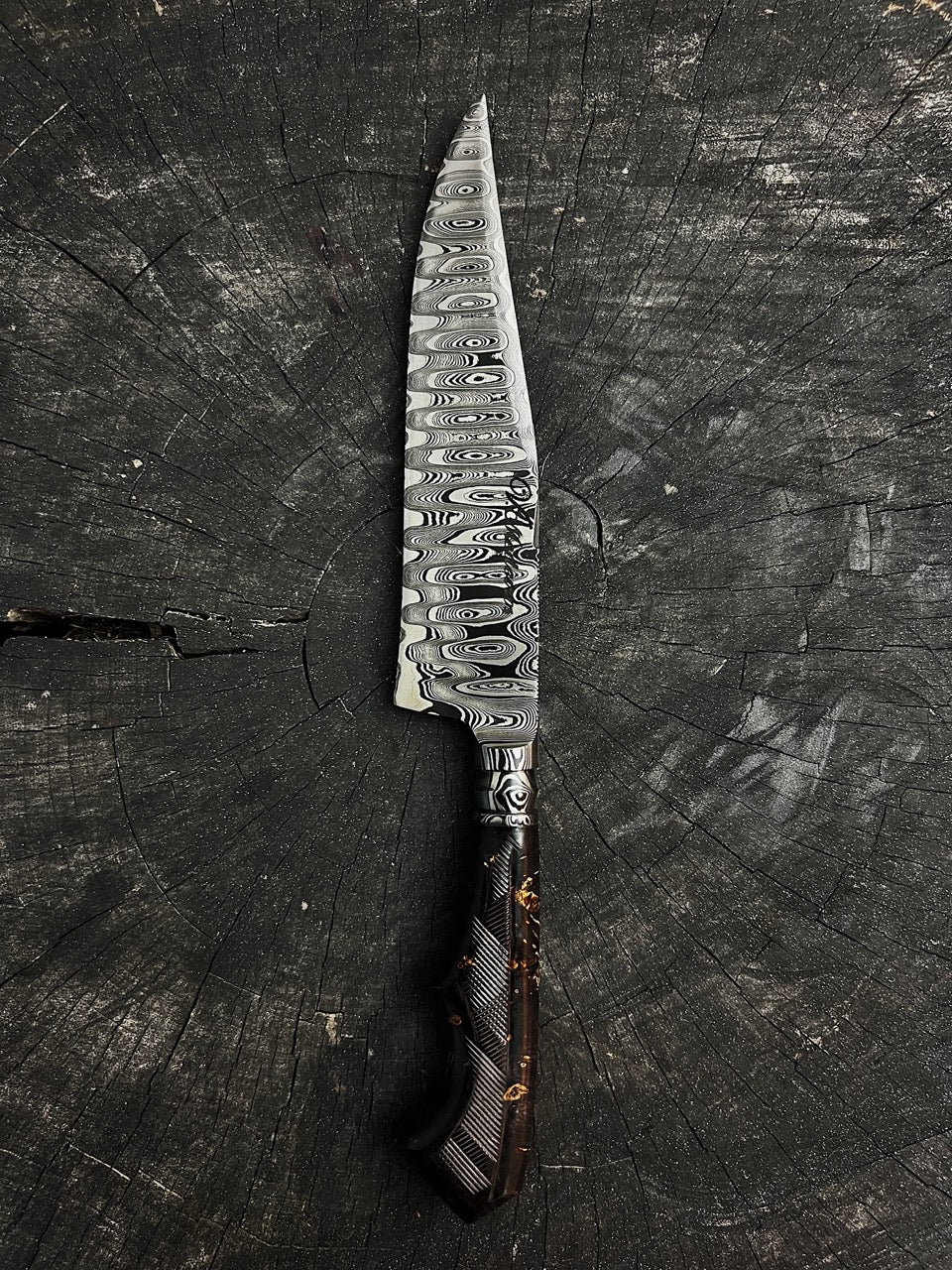 7.5" Damascus Wild Knife 220 Layers GH CS1095 15n20