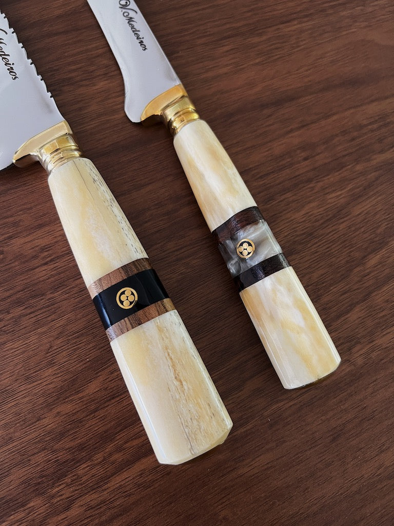 BBQ Knife Duo Set of Ostrich Bone Handle SS420