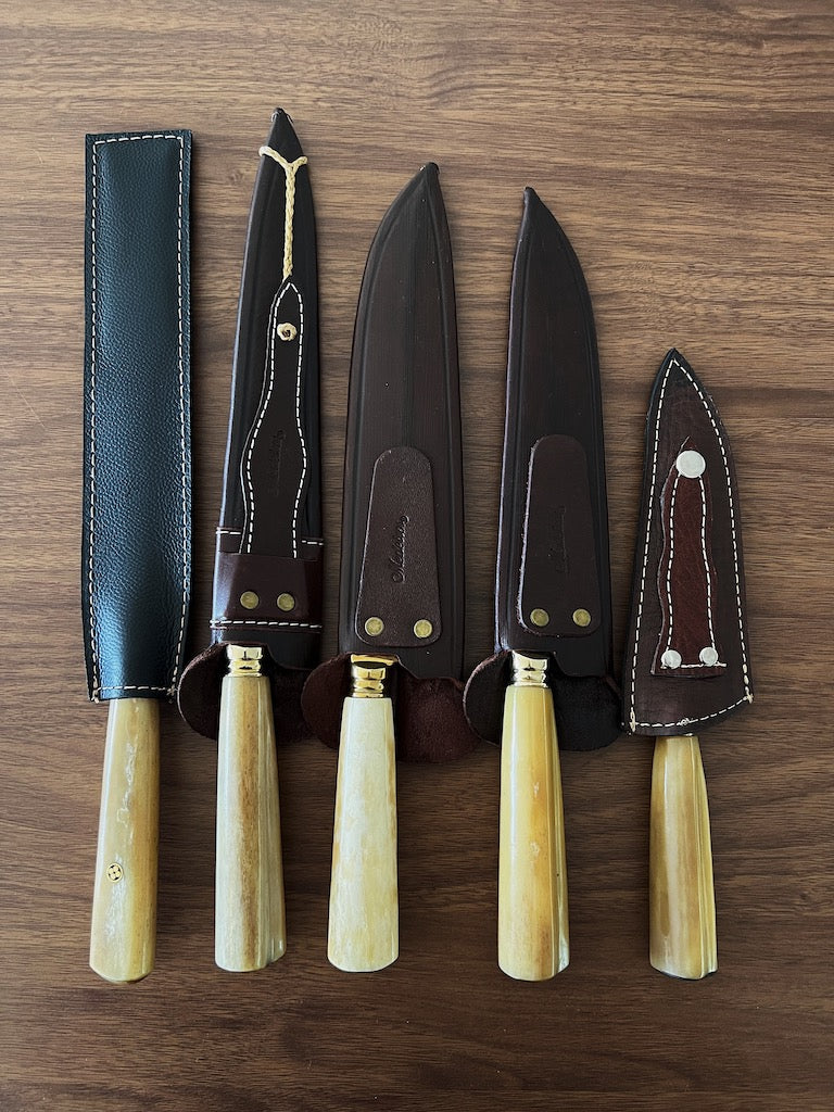 BBQ Knife Set of Ostrich Bone Handles SS440