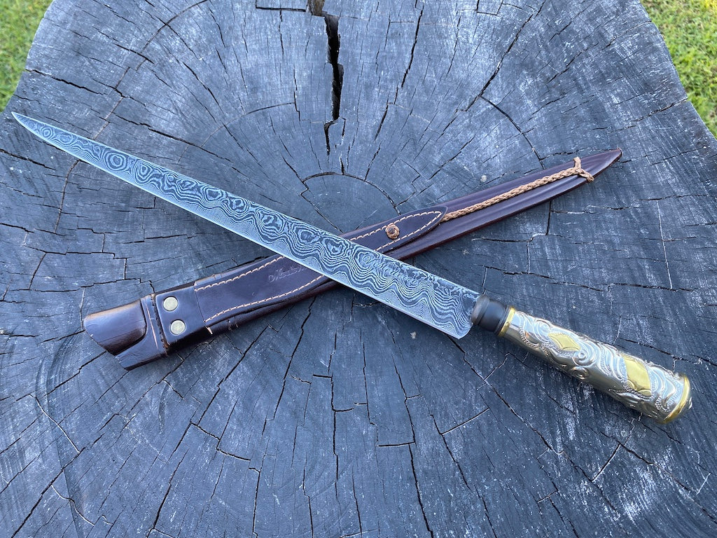 12.6" Damascus Custom Chimango Knife 120 Layers CS1095 15n20