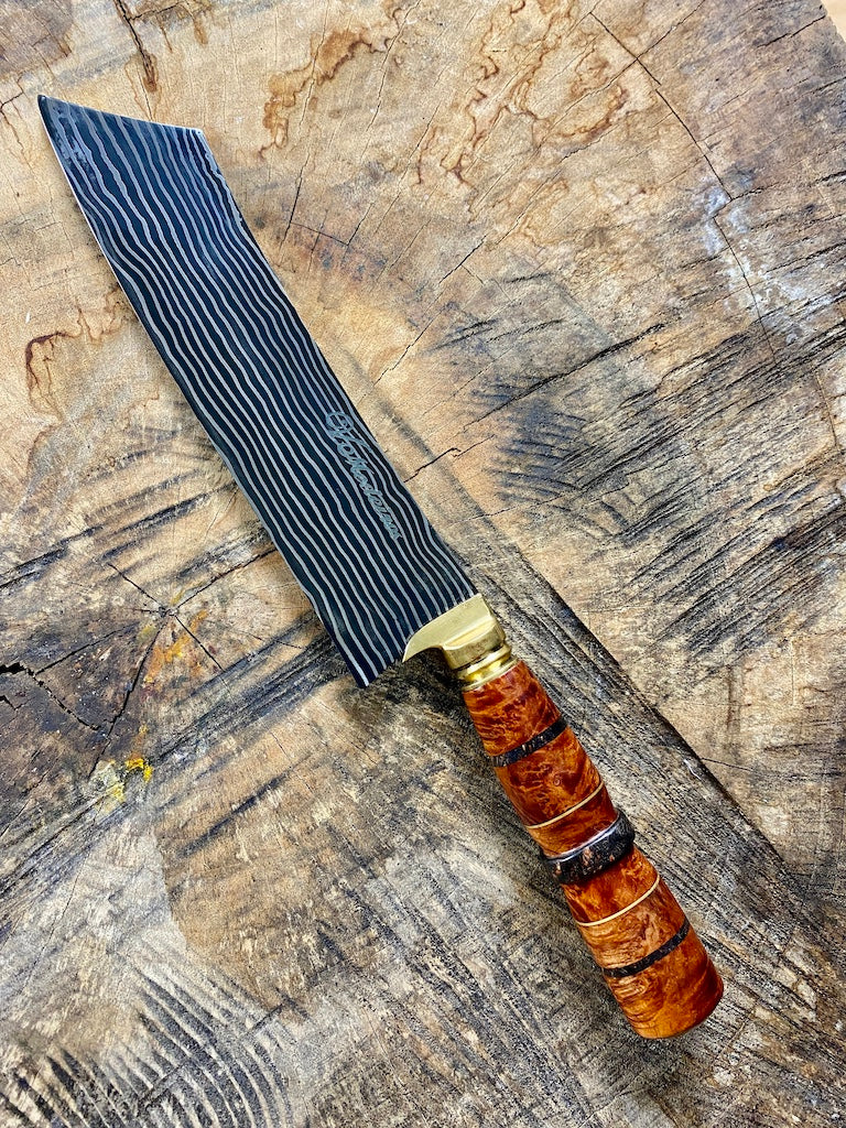 8" Damascus Bunka Knife 180 Layers GH CS1095 15n20