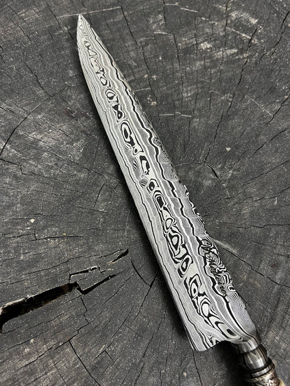 11&quot; Damascus Knife 220 Layers, Deer Antler CS1095 15n20