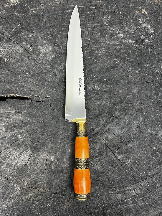 10" Chef Knife, Cherry Hardwood & Nickel Ring SS420 - 250mm