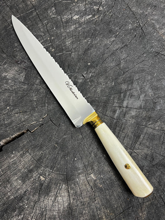 10" Chef Knife, Ostrich Bone, SS420 - 250mm