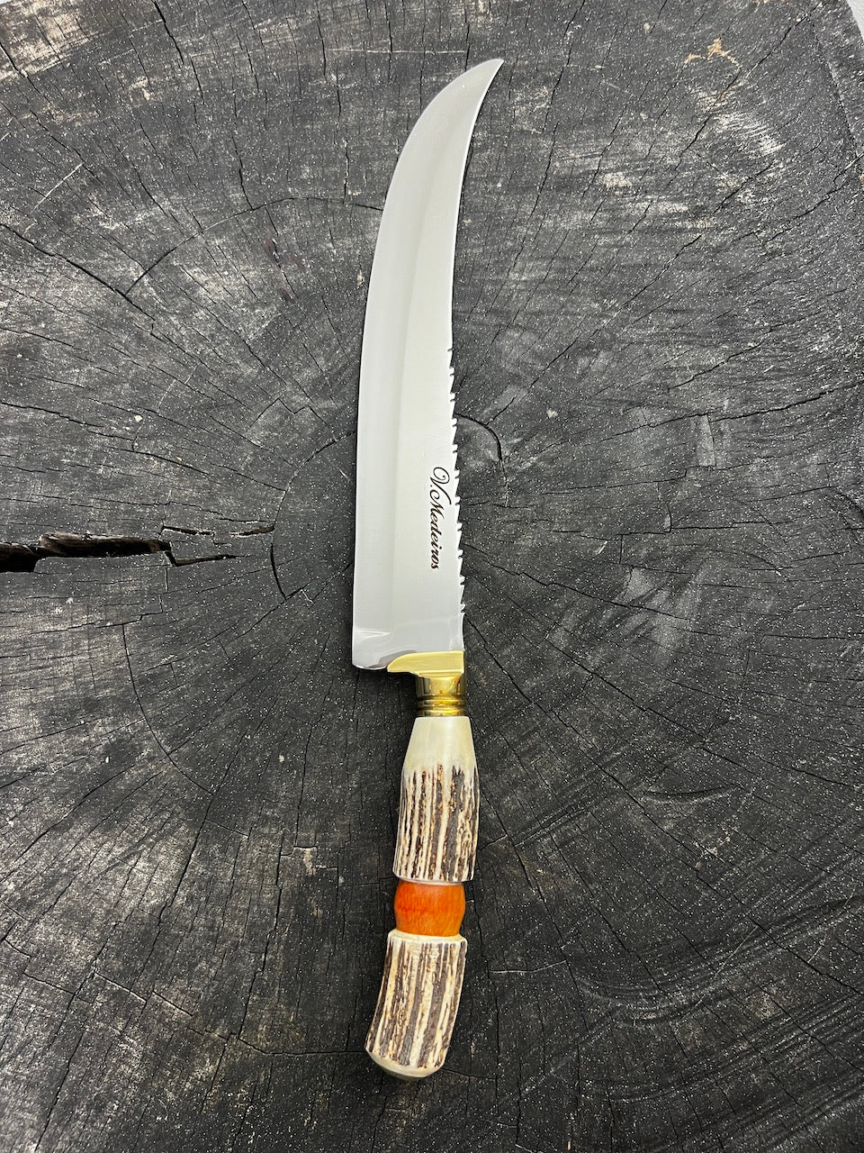 10&quot; Butchers Knife, Deer Antler SS440 - 250mm