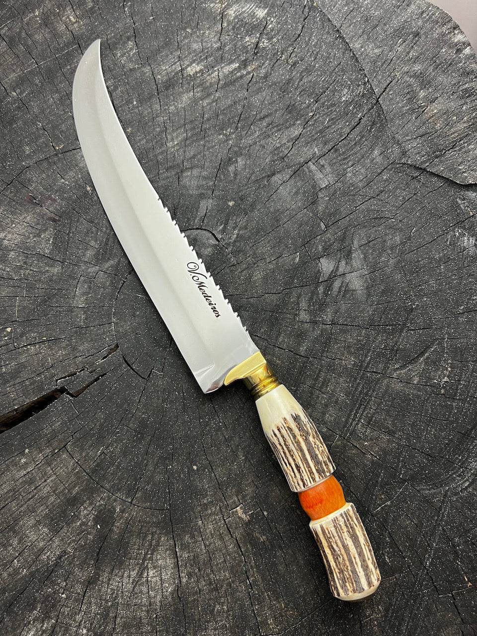 10&quot; Butchers Knife, Deer Antler SS440 - 250mm