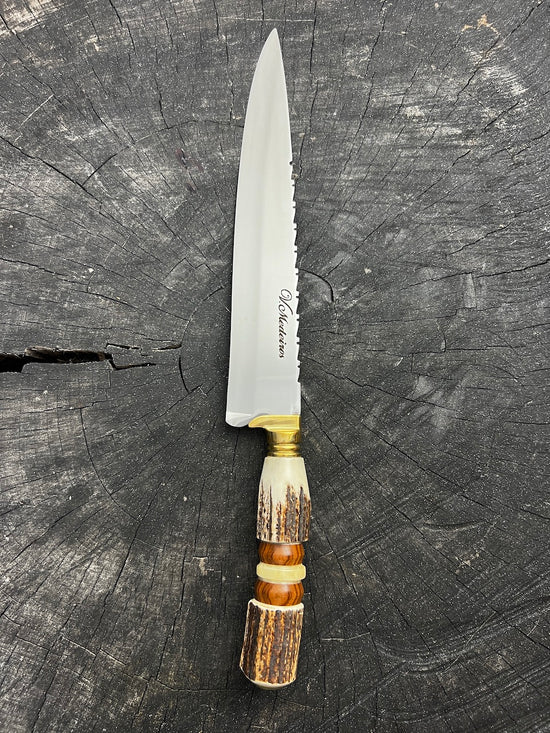 10" Chef Knife, Deer Antler SS420 - 250mm