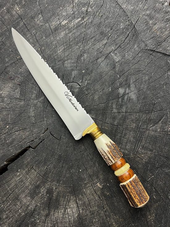 10" Chef Knife, Deer Antler SS420 - 250mm