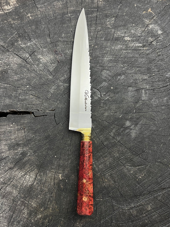 10" Chef Knife, Curly Maple SS440 - 250mm