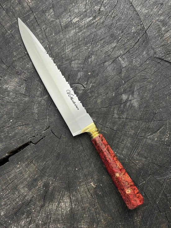 10" Chef Knife, Curly Maple SS440 - 250mm