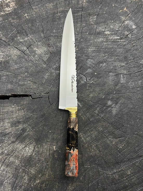 10" Chef Knife, Maple Burl SS440 - 250mm