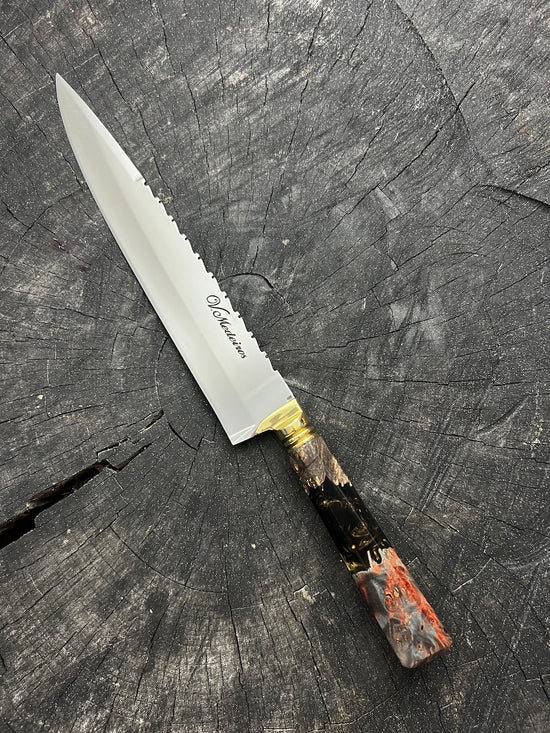 10" Chef Knife, Maple Burl SS440 - 250mm